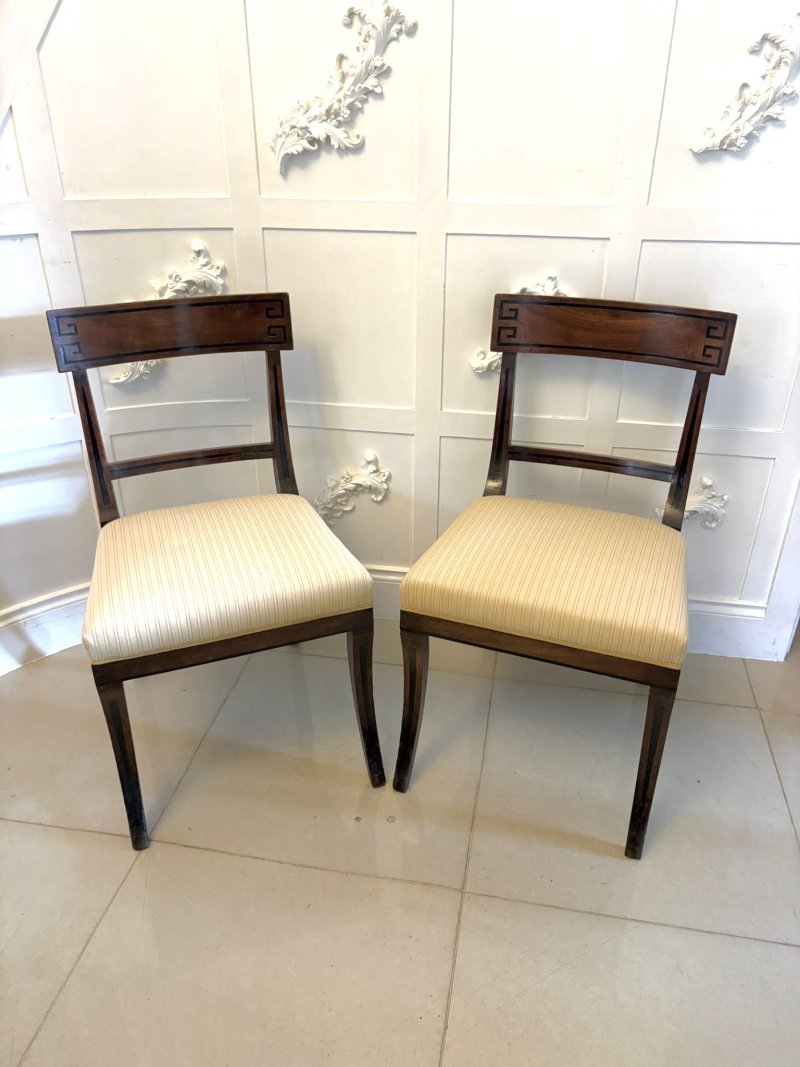Antique English Regency Mahogany Klismos Dining Side Chairs – Pair